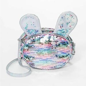 NEW! Girls' Flip Sequin Bunny Crossbody Bag Purse - Cat & Jack -
Rainbow Silver